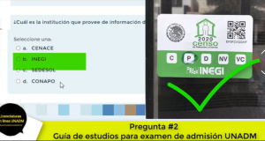 Pregunta #2. Guía de estudios para el examen de admisión UNADM